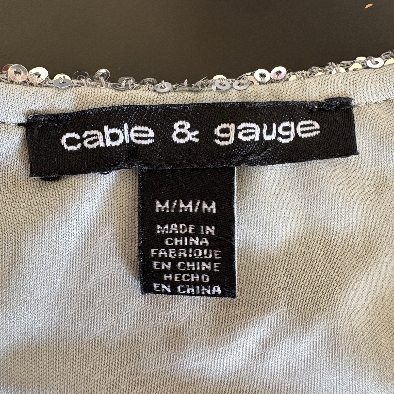 Cable & Gauge Silver Sequins Top - Women's Size M