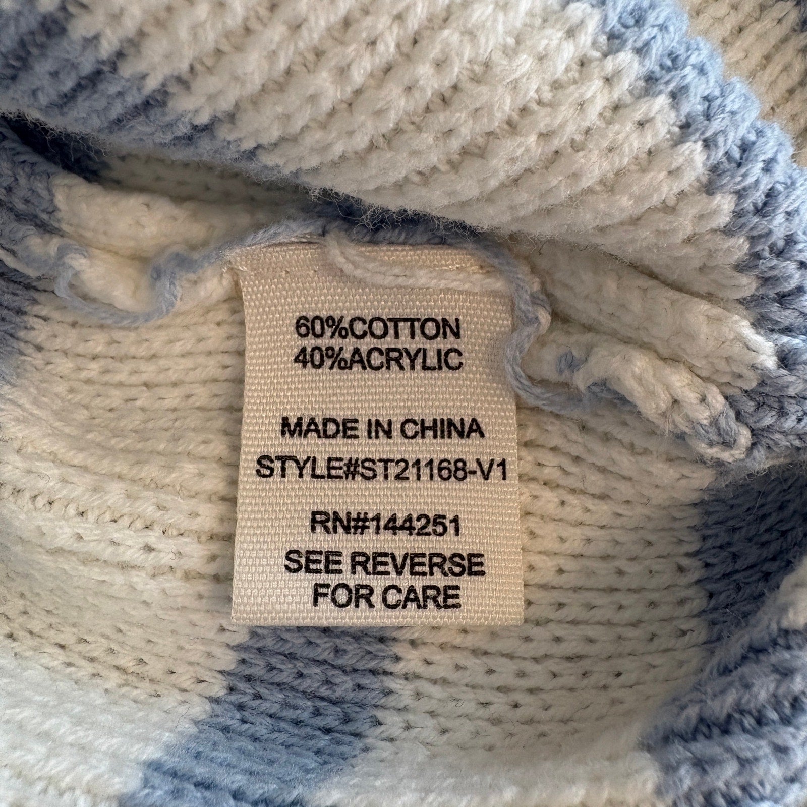 Light Blue White Stripe Gold Button Cardigan - Women's Size XL