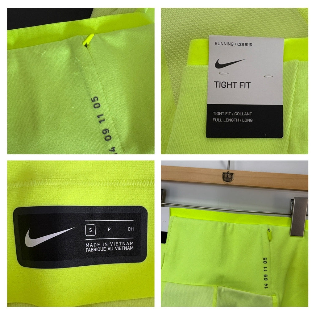 Nike Tech Pack Neon Green Tight Running Leggings - Women's Size S