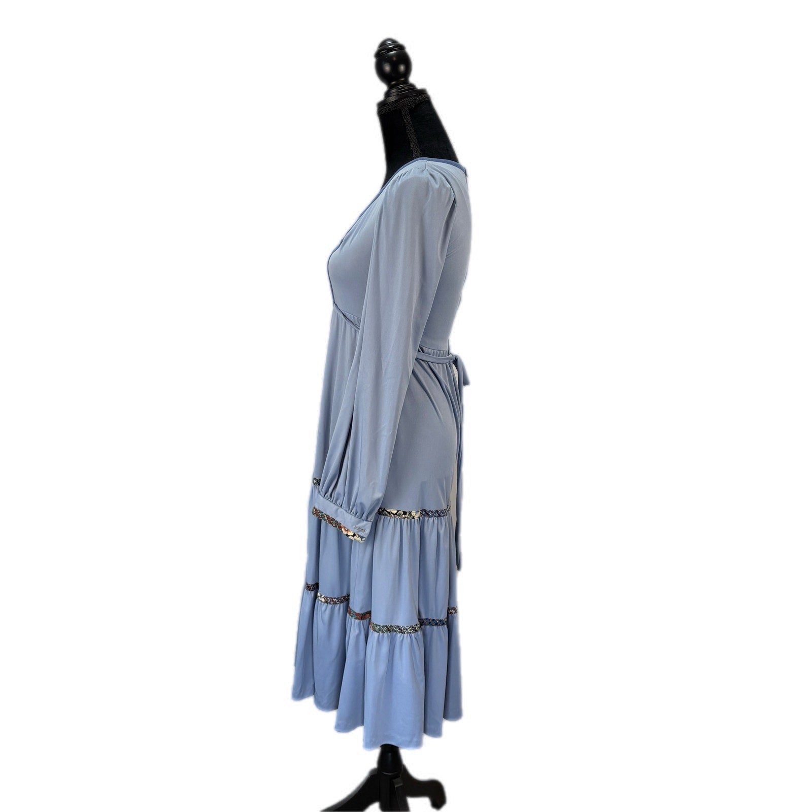 Vintage Jody T 70s Blue Prairie Dress - Women's Size 7