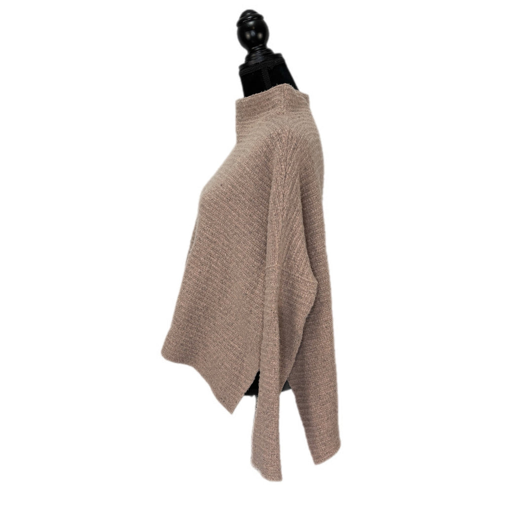 Free People Brownish Pink Oversized Crop Sweater Back Zipper Detail - Women's S