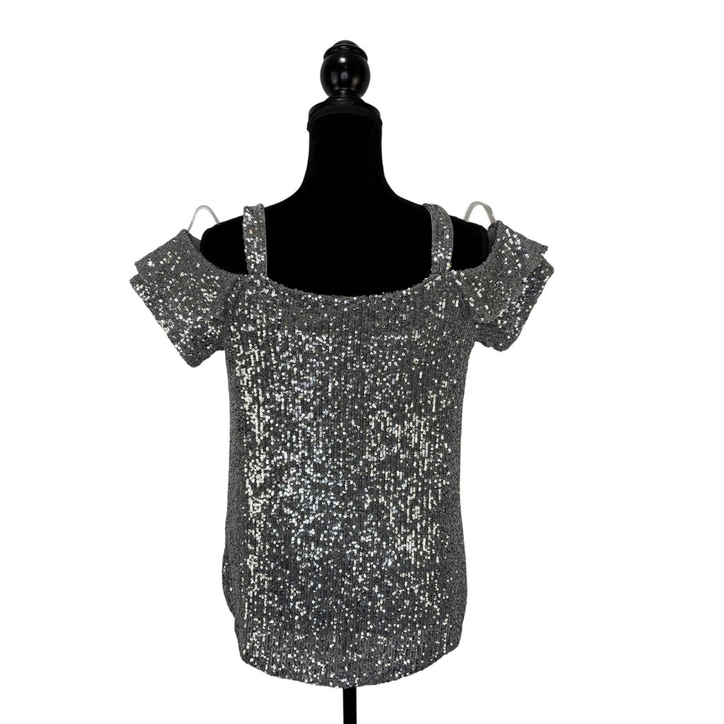 Cable & Gauge Silver Sequins Top - Women's Size M