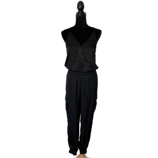 Acoa Silky Black Cargo Jumpsuit - Women's Size Small