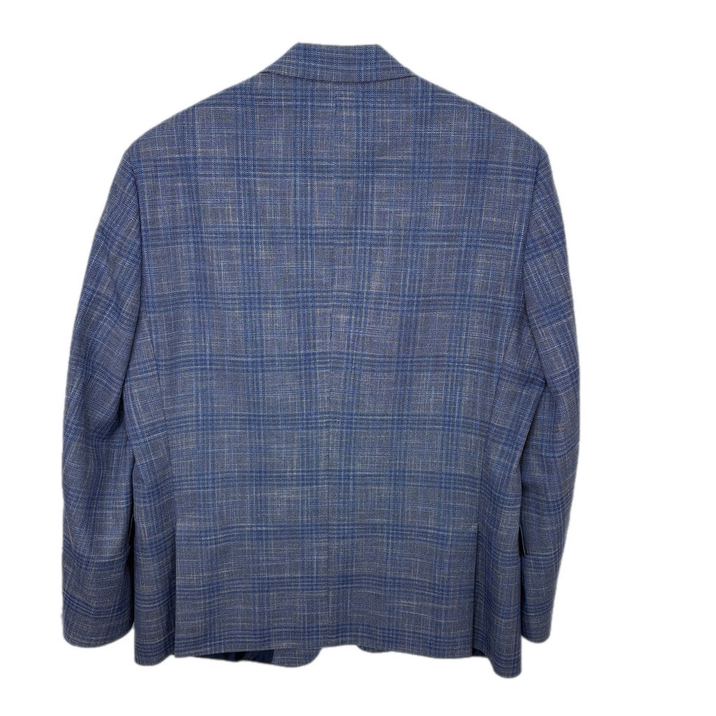Saks Fifth Avenue Blue Plaid Sport Coat 2 Button Suit Jacket - Men's 44R