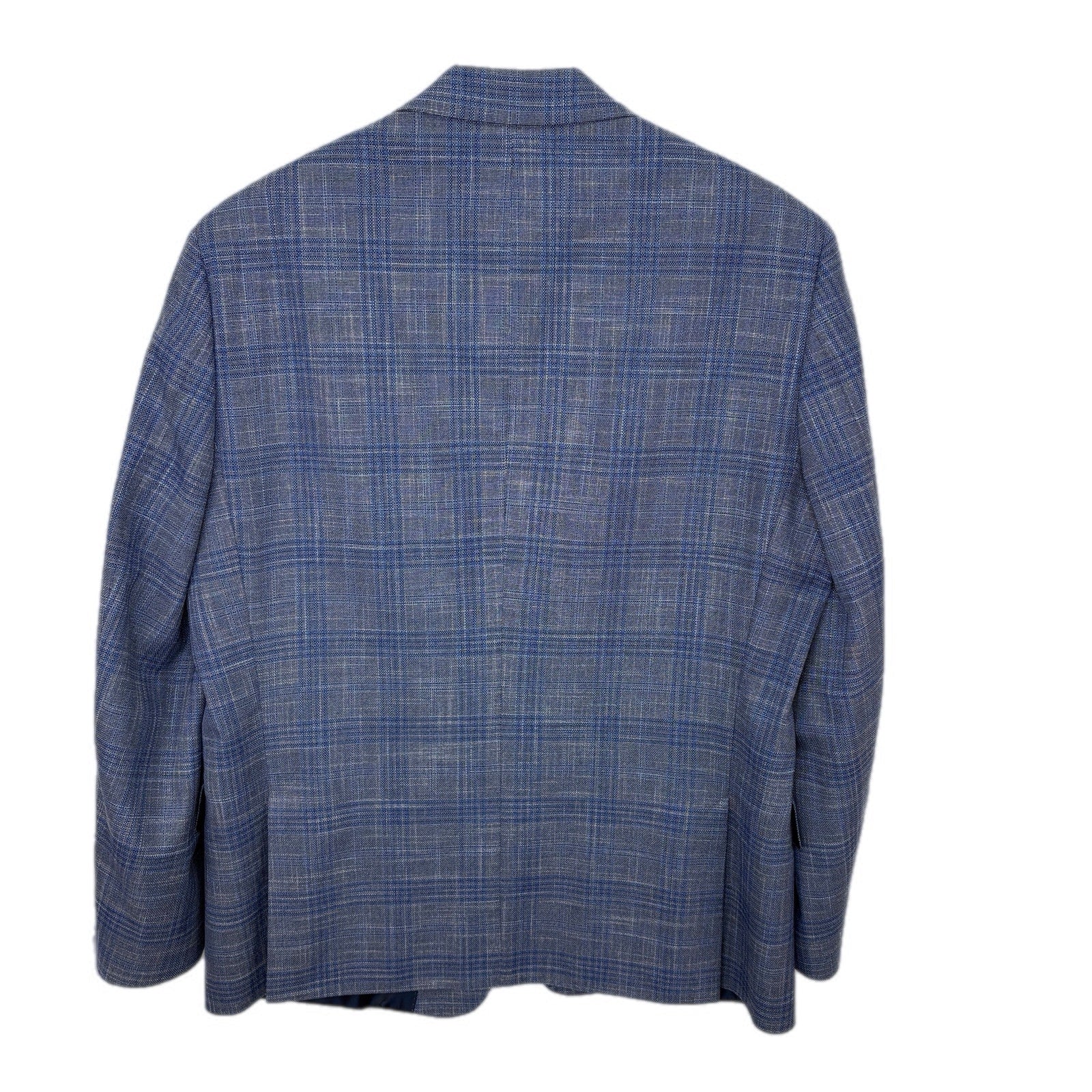 Saks Fifth Avenue Blue Plaid Sport Coat 2 Button Suit Jacket - Men's 44R