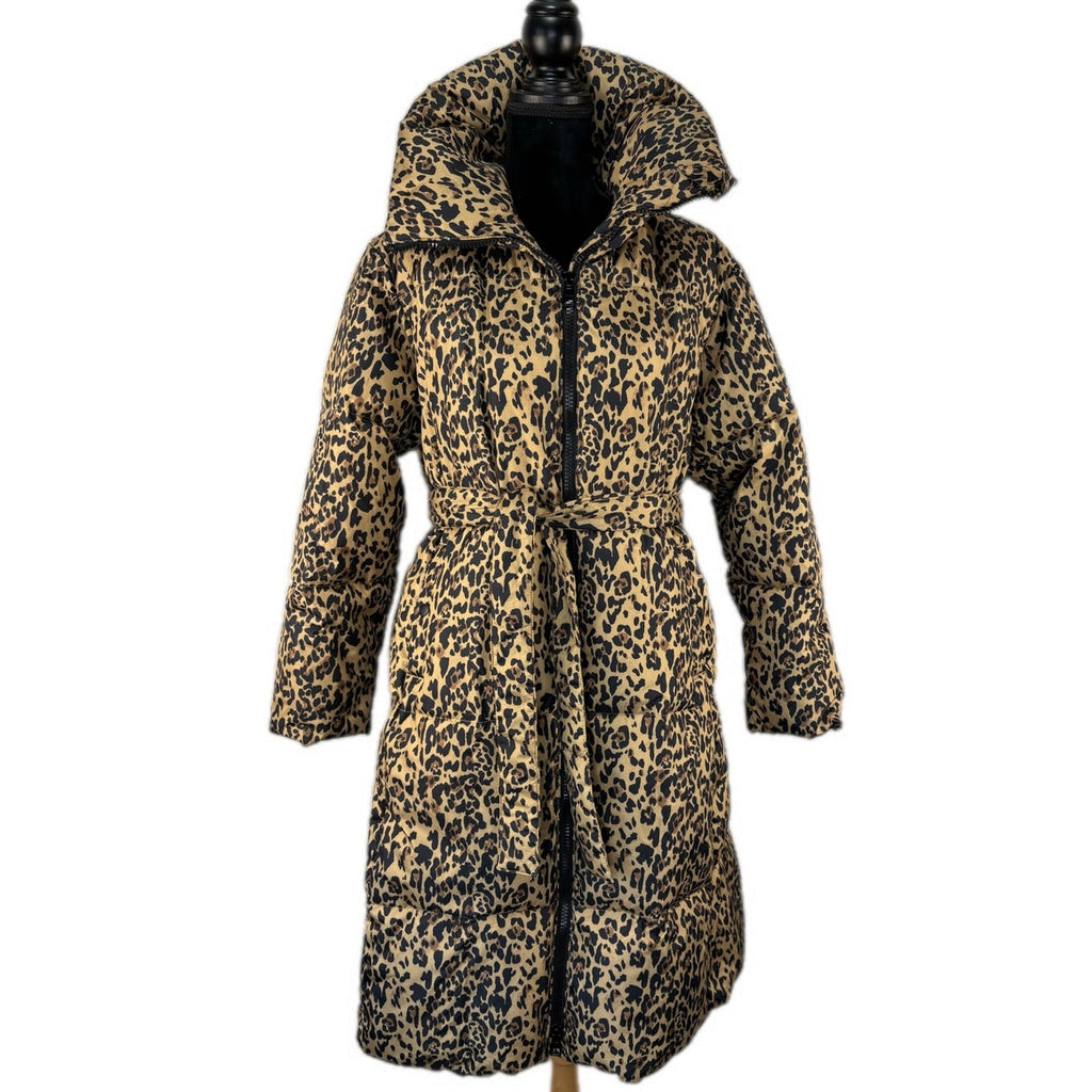 J. Crew Leopard Print Long Puffer Parka Primaloft - Women's Size L