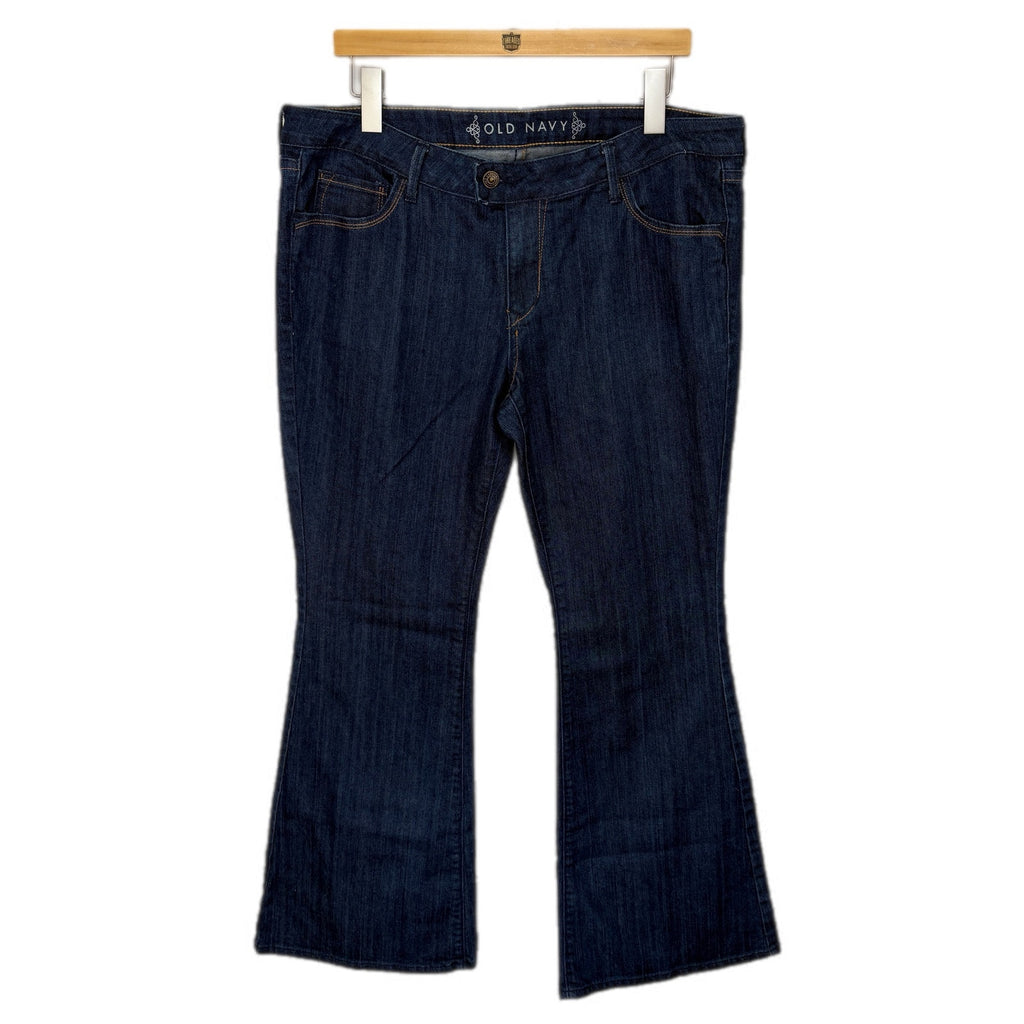 Old Navy Dark Wash Mid Rise Flare Leg Jeans - Women's Size 14