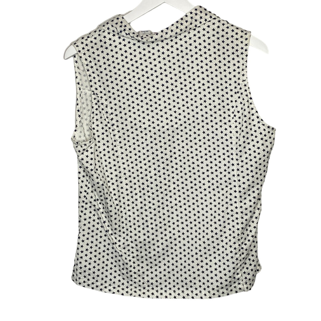 Retro Star Pattern Sleeveless Button Up Shirt - Women's Size L