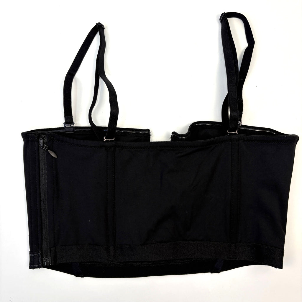 Victoria's Secret Very Sexy Unlined Black Satin Plunge Bustier - Women's Size L