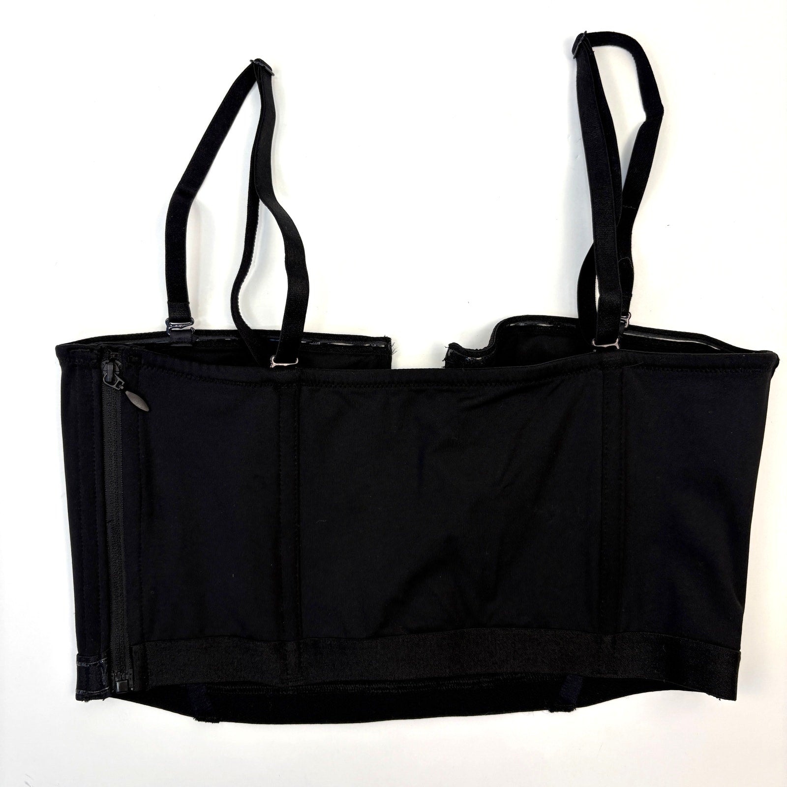 Victoria's Secret Very Sexy Unlined Black Satin Plunge Bustier - Women's Size L