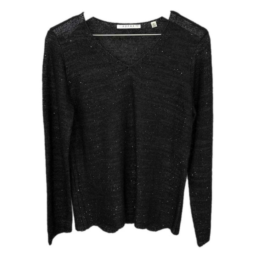 Cyrus Black Sequin Lightweight Sweater - Women's Size M