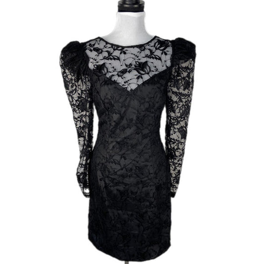 American Vintage Black Lace Formal Prom Mob Wife Sheath Dress - Women's Size 8