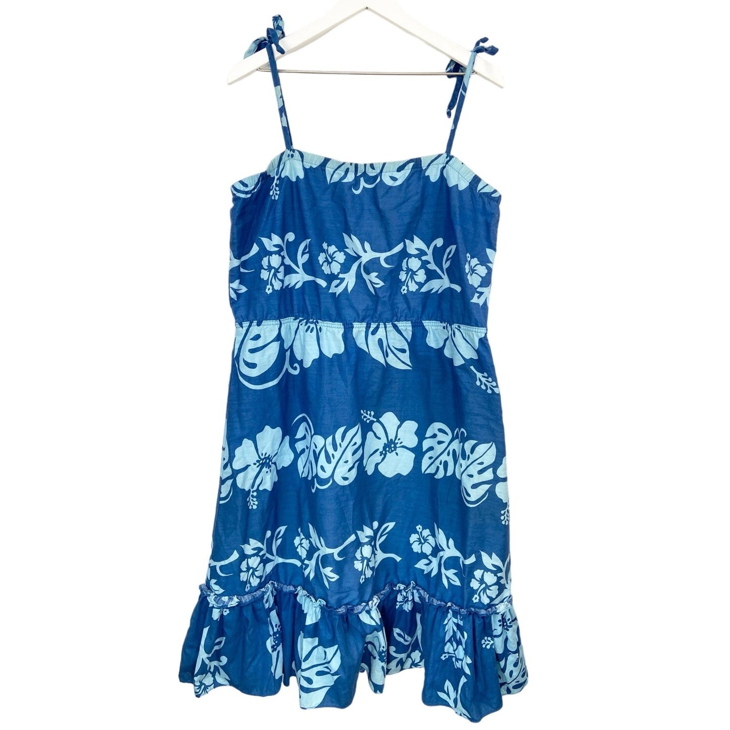 American Vintage Hilo Hattie's Blue Hibiscus Hawaiian Sundress - Women's Size L