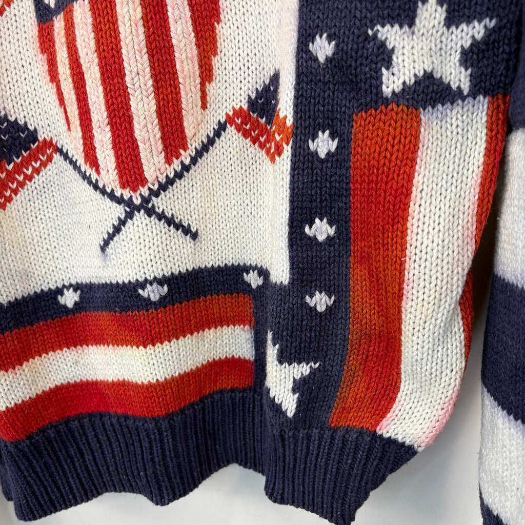 Y2K American Eagle USA Flag Crewneck Sweater - Men's Size M