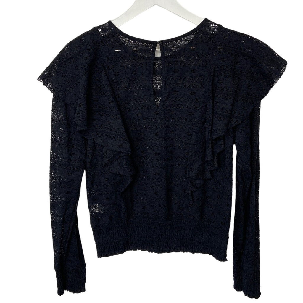 Melrose and Market Sheer Lace Long Sleeve Top - Women's Size S