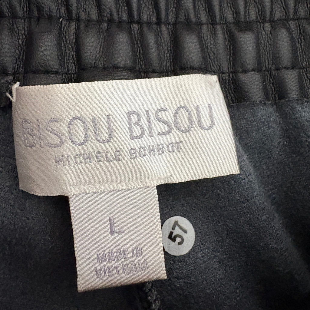 Bisou Bisou Black Faux Leather Gaucho Pants - Women's Size L