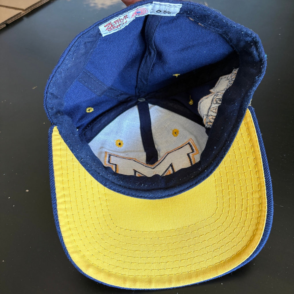 Vintage Zephyr Graf-X Michigan Big M Logo Fitted Hat 6 7/8