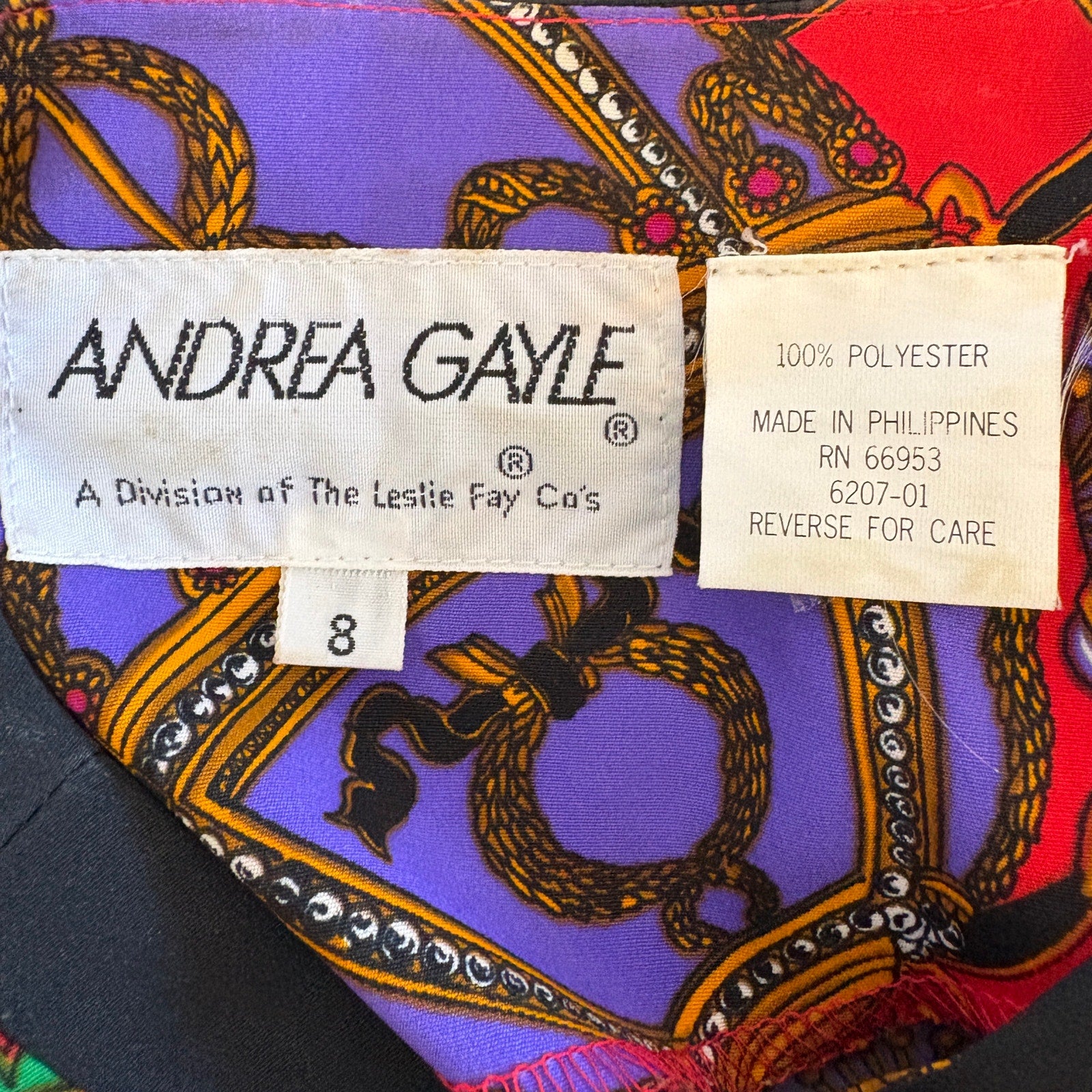 Vintage Red Gold Patterned Double Breasted Pleated Skirt Suit - Women's Size 8