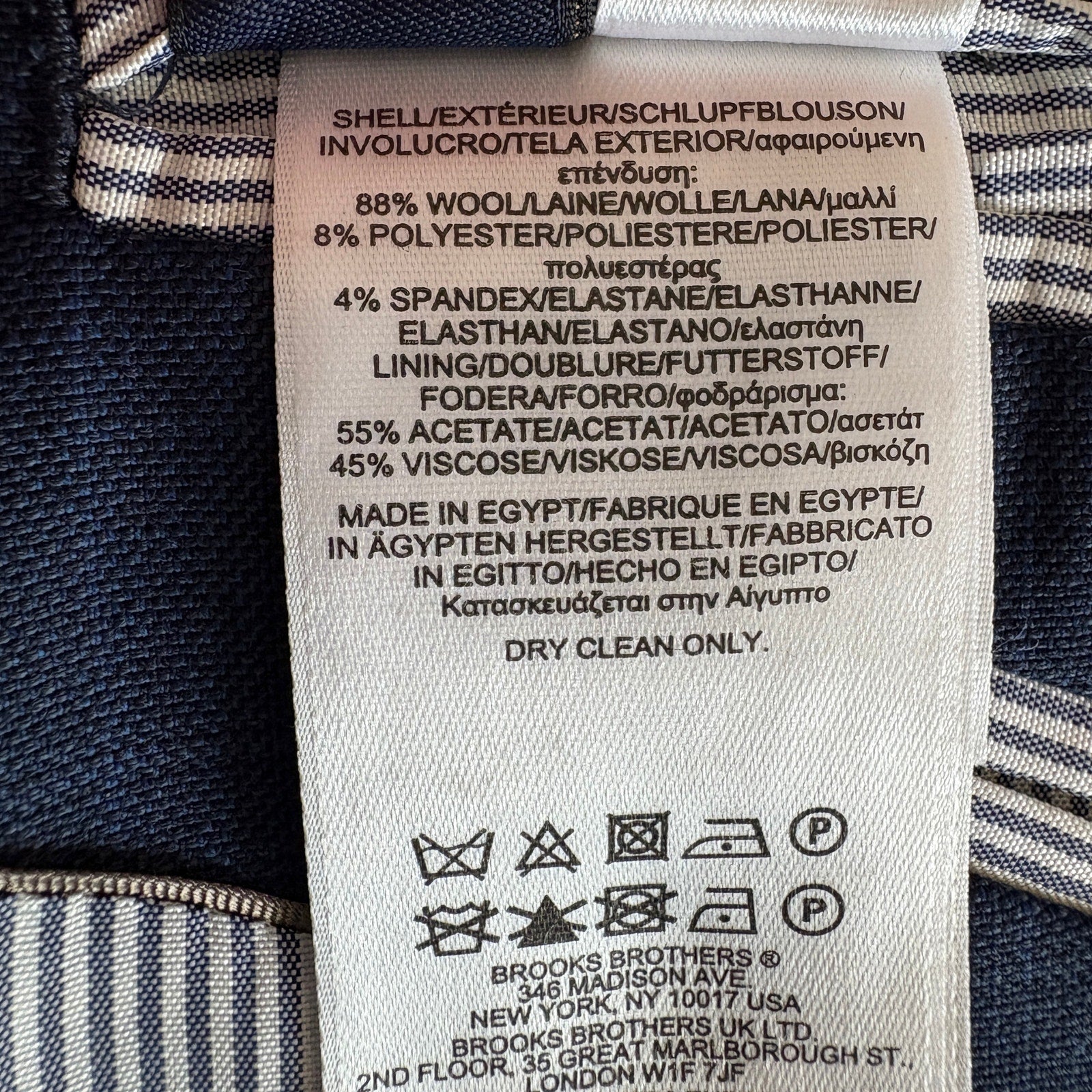 Brooks Brothers Blue Wool Blend Plaid Two Button Regent Fit Jacket - Men's 40S