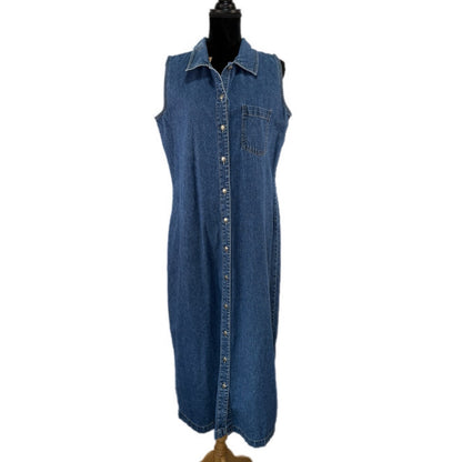 Woolrich Sleeveless Denim Shirt Dress - Women's Size L