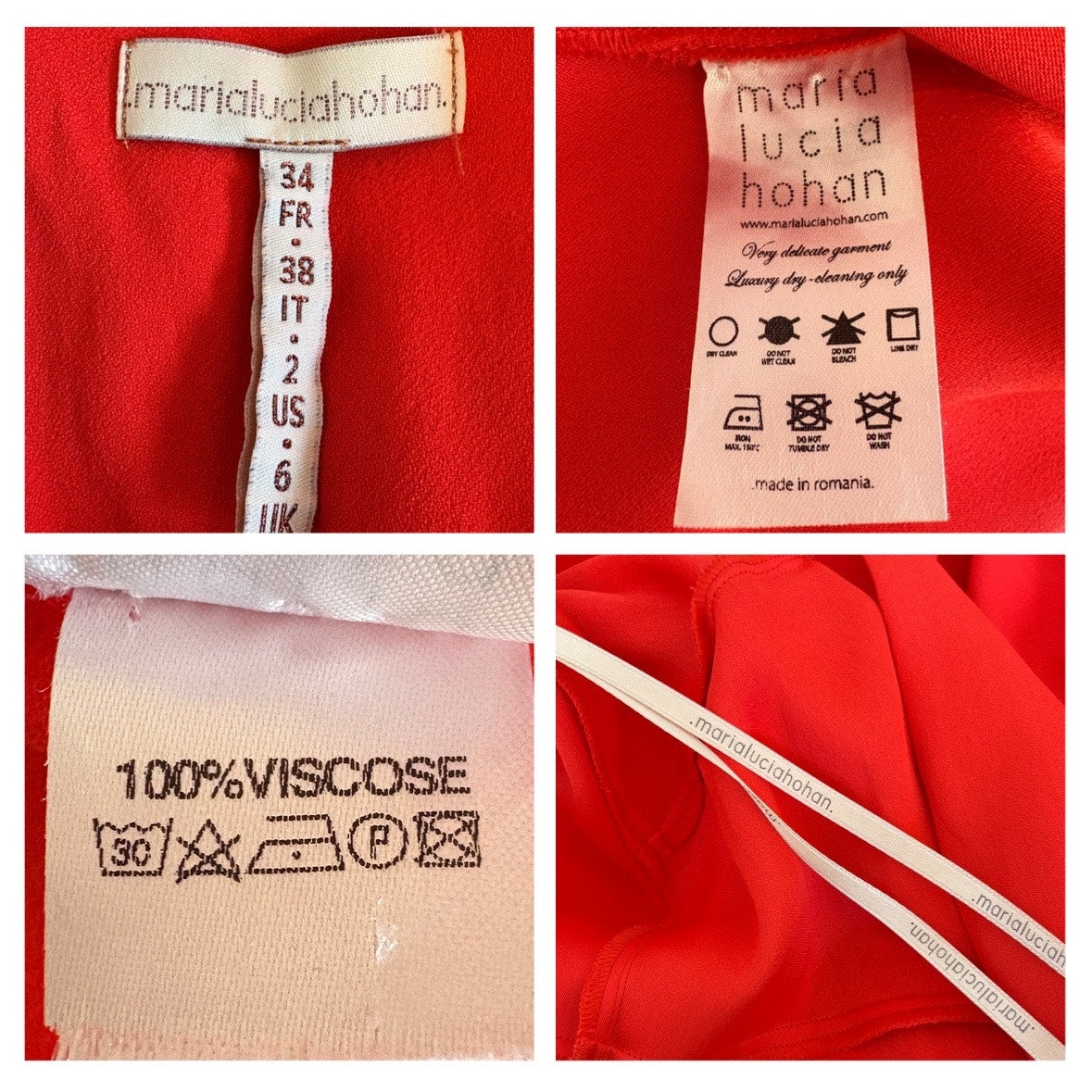 Maria Lucia Hohan Red Ruffle Wrap Dress - Women's Size 2