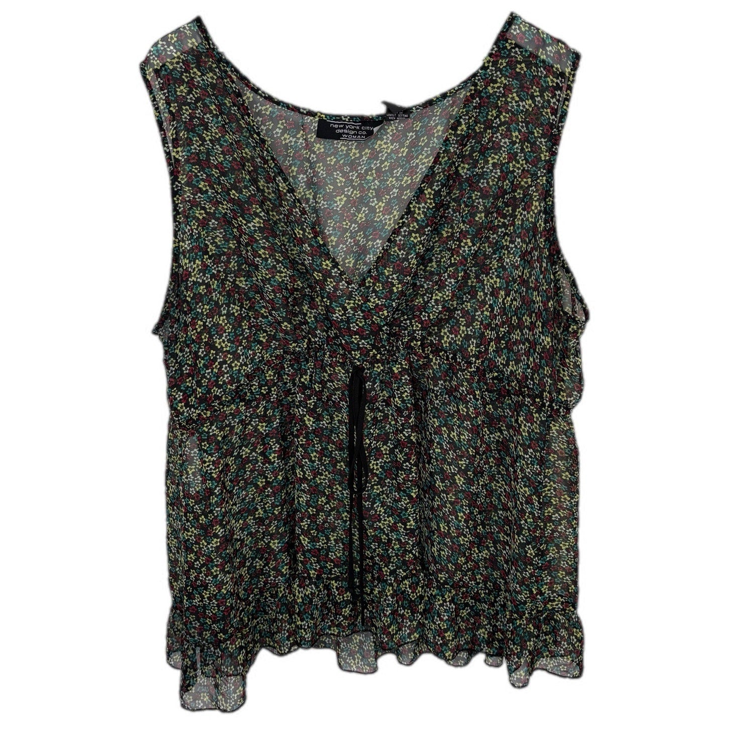 Sheer Floral Tank Top - Women's Size 3X