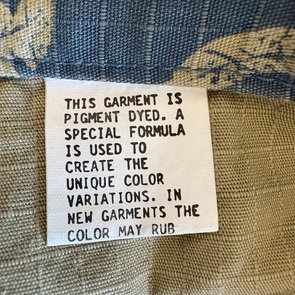 The Territory Ahead Blue Pigment Dyed Leaf Print Cotton Shorts - Men's XXL