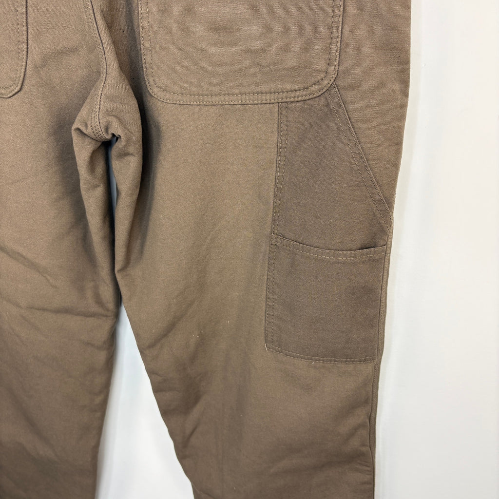Stanley Fleece Lined Canvas Carpenter Pant in Coffee NWT - Men's Size 36x32