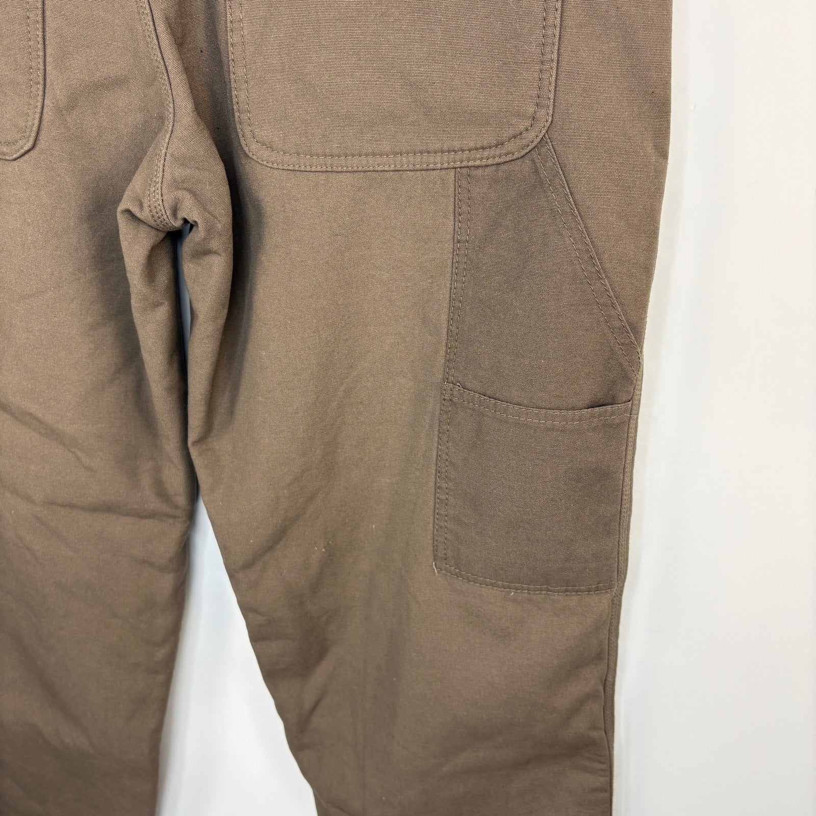 Stanley Fleece Lined Canvas Carpenter Pant in Coffee NWT - Men's Size 36x32