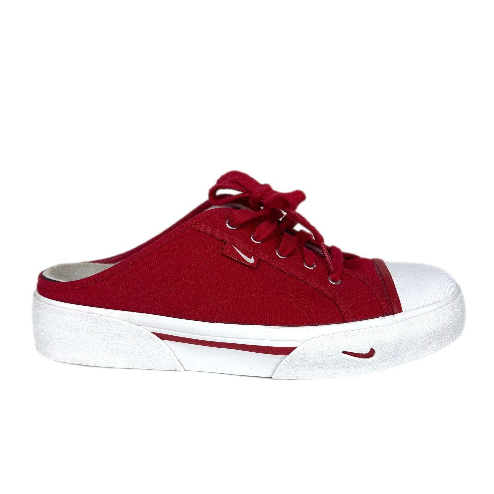 Vintage Nike Hermosa Red Canvas Slip On Sneakers 302488-611 - Women's Size 10