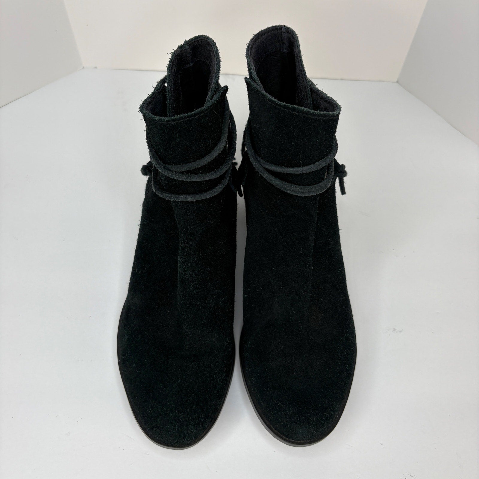 Sorel Farah Black Suede Tassel Booties - Women's Size 7.5