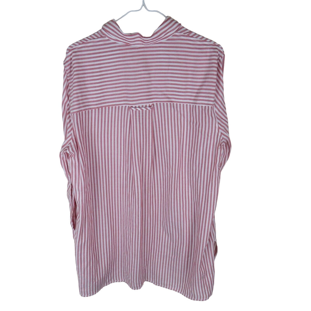 Max Studio Pink Striped Pullover Long Sleeve Blouse - Women's Size M
