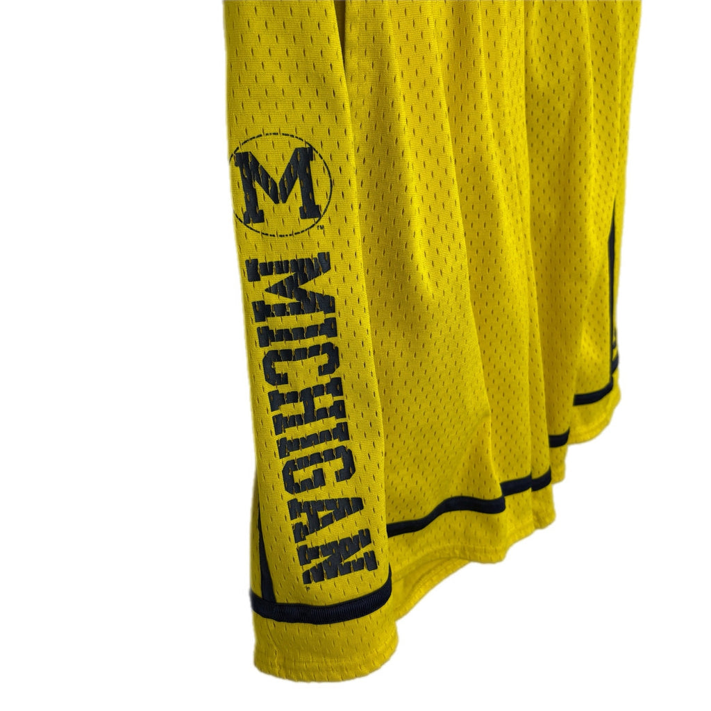 Adidas Yellow Blue Stripe Jersey Lined Basketball Shorts - Men's Size L