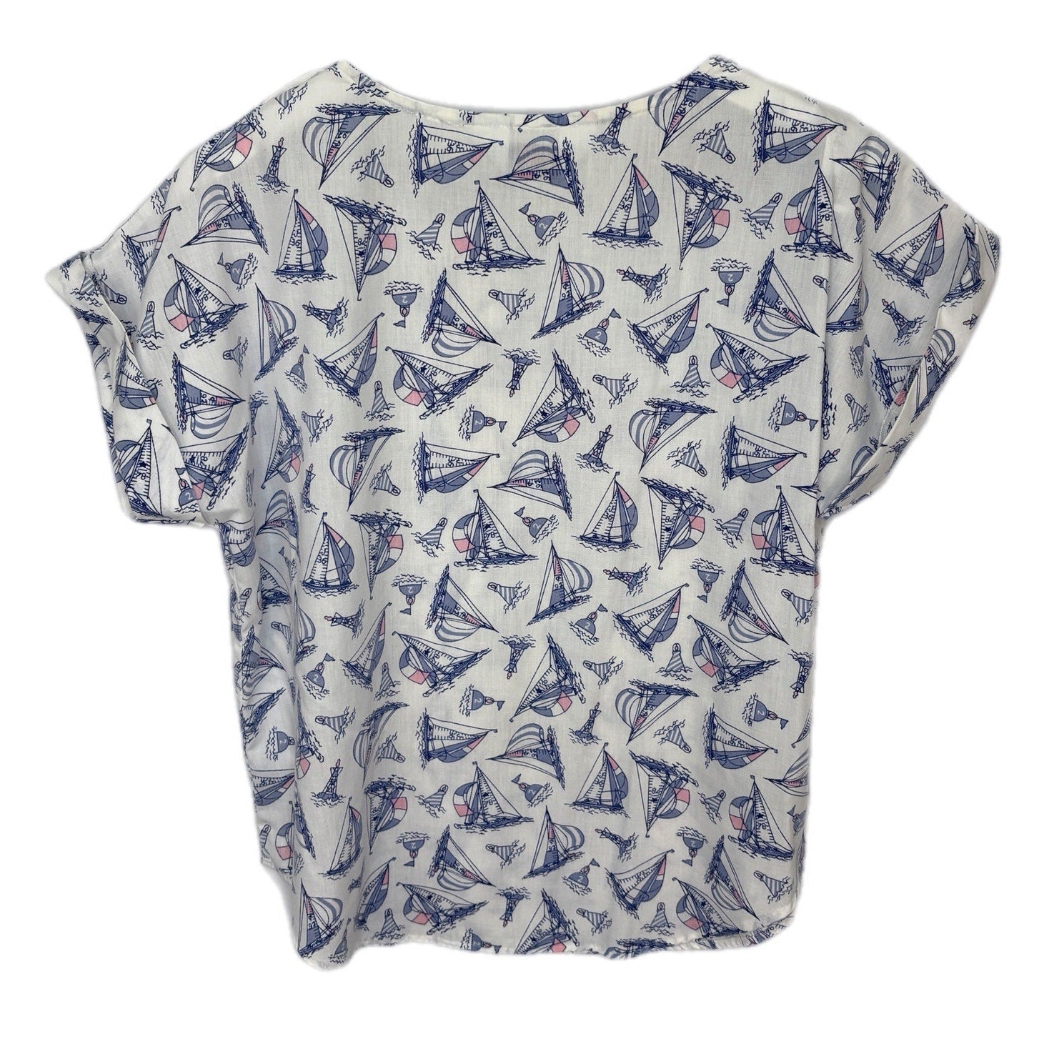 Vintage Sun n Surf Sailboats Cap Sleeve Shirt - Women's Size L