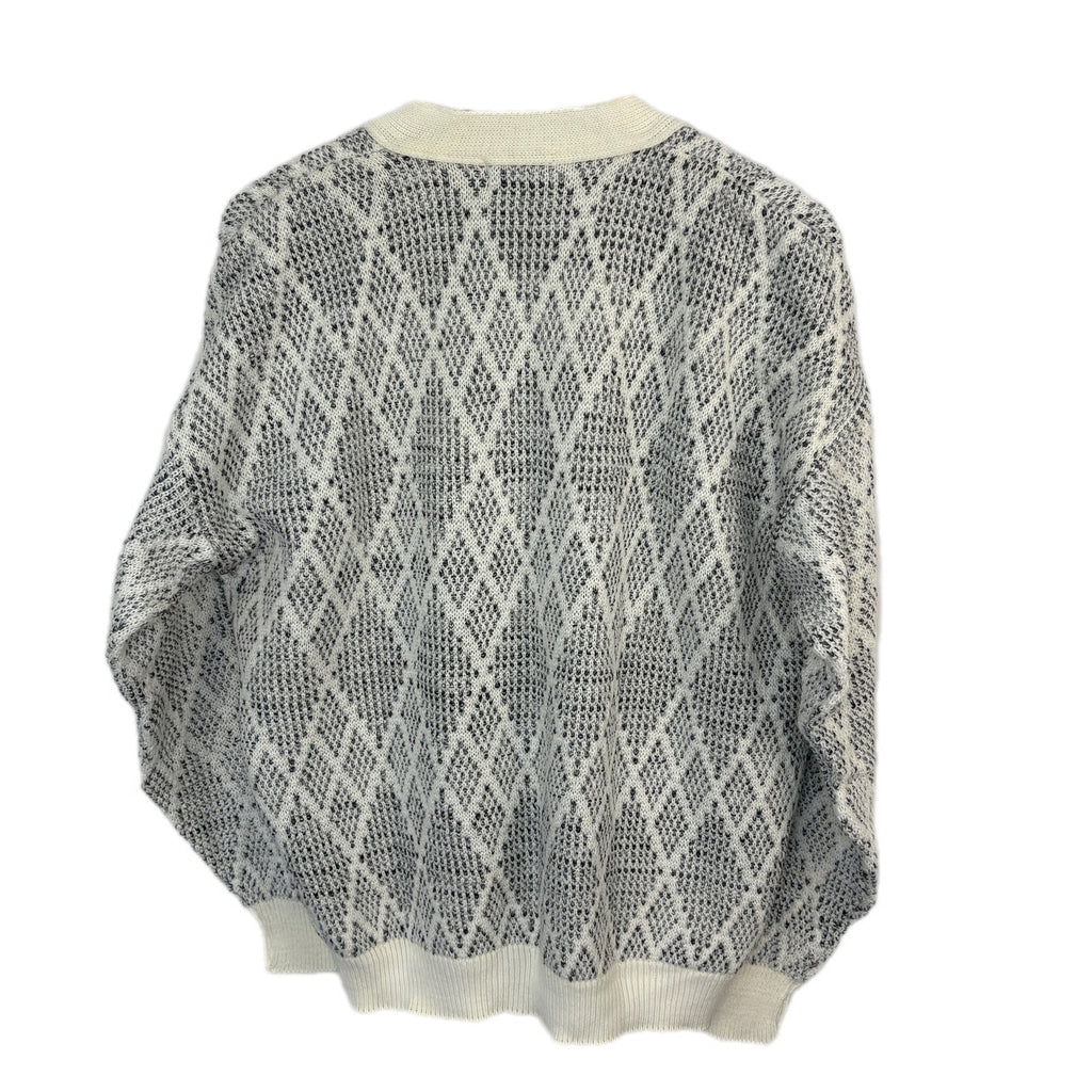 Vintage Diamond Pattern Grandpa Cardigan Made in USA - Men's Size XL