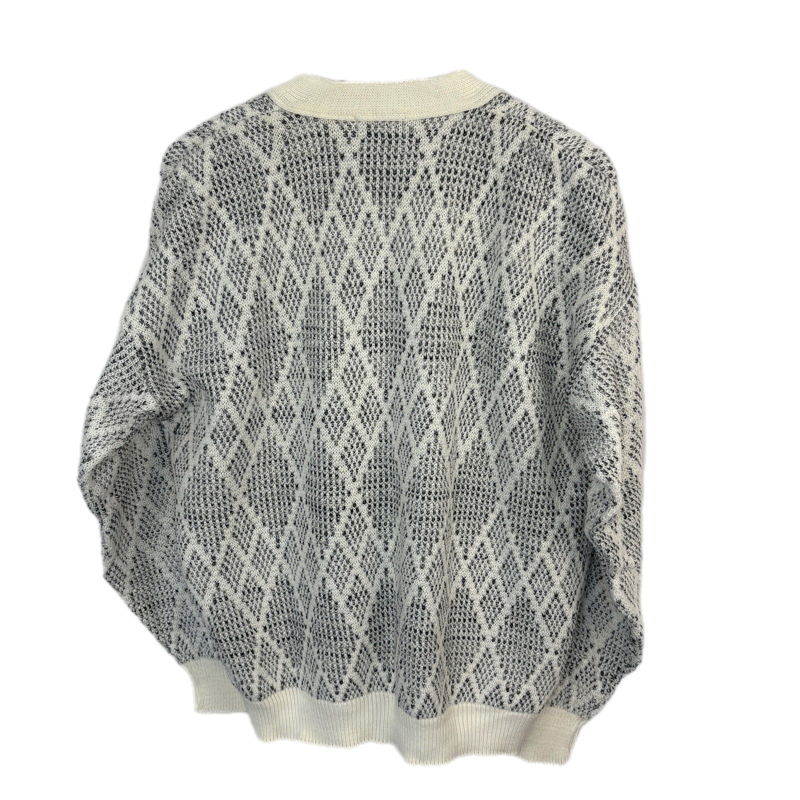 Vintage Diamond Pattern Grandpa Cardigan Made in USA - Men's Size XL