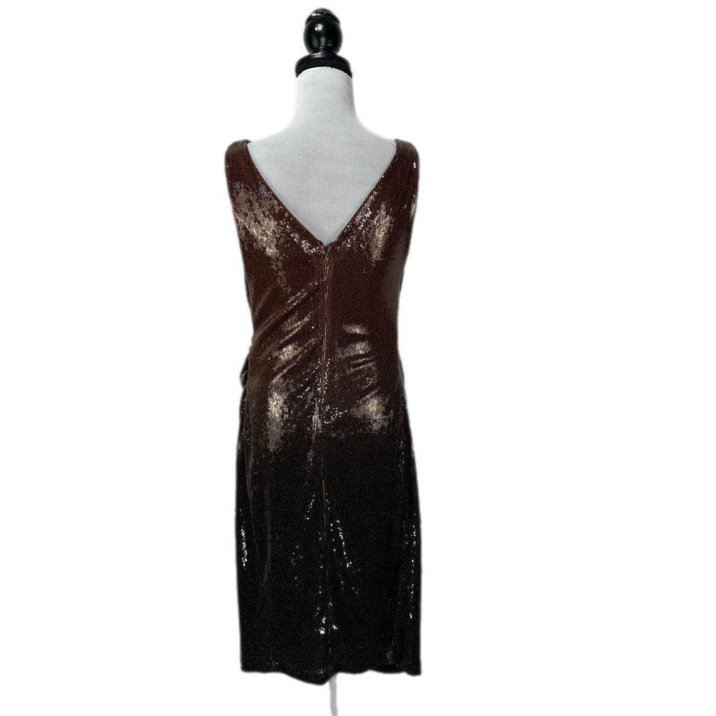 Donna Karan Brown Ombre Sequin Dress - Women's Size 10