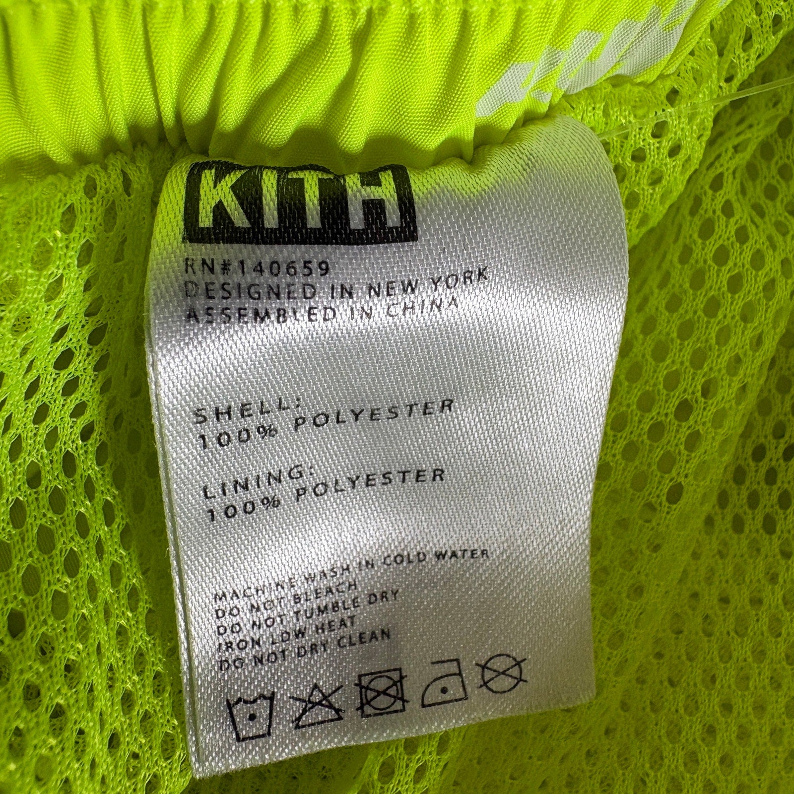 Kith Neon Green Mesh Lined Shorts - Men's Size Small