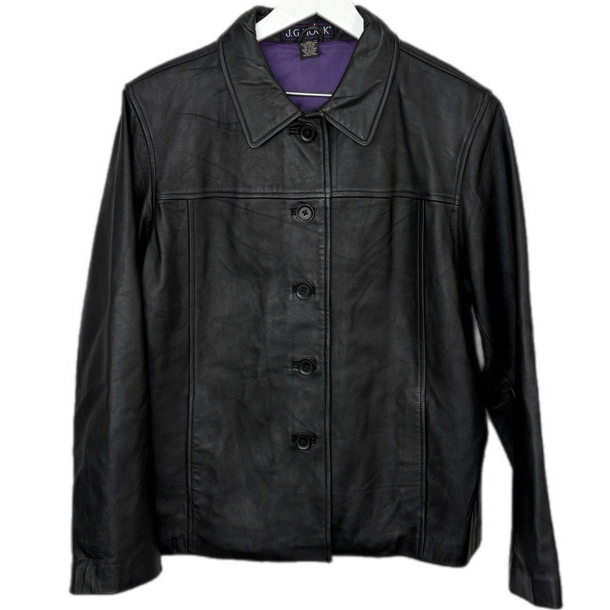 Y2K Black Leather Jacket - Women's Size L