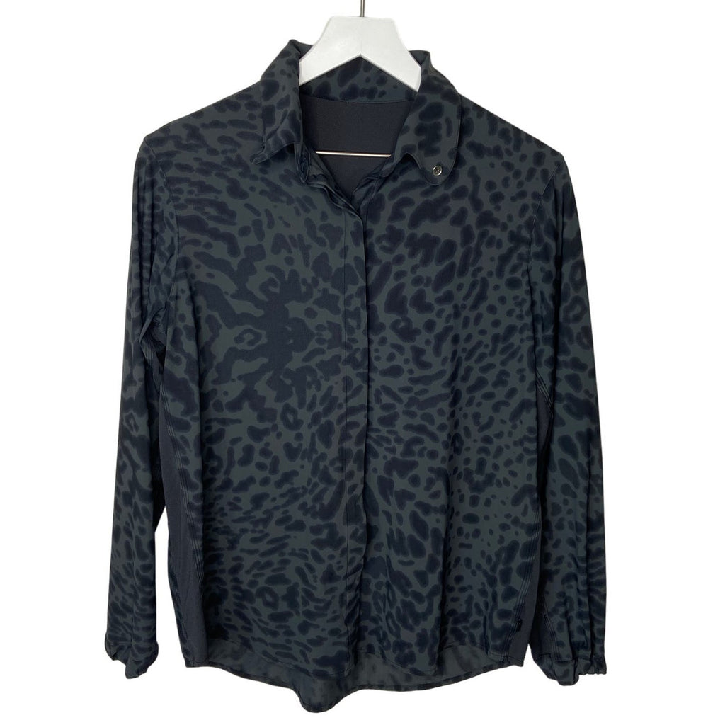 Lululemon Day Trip Blouse Animal Swirl Deep Coal Black - Women's Size 10