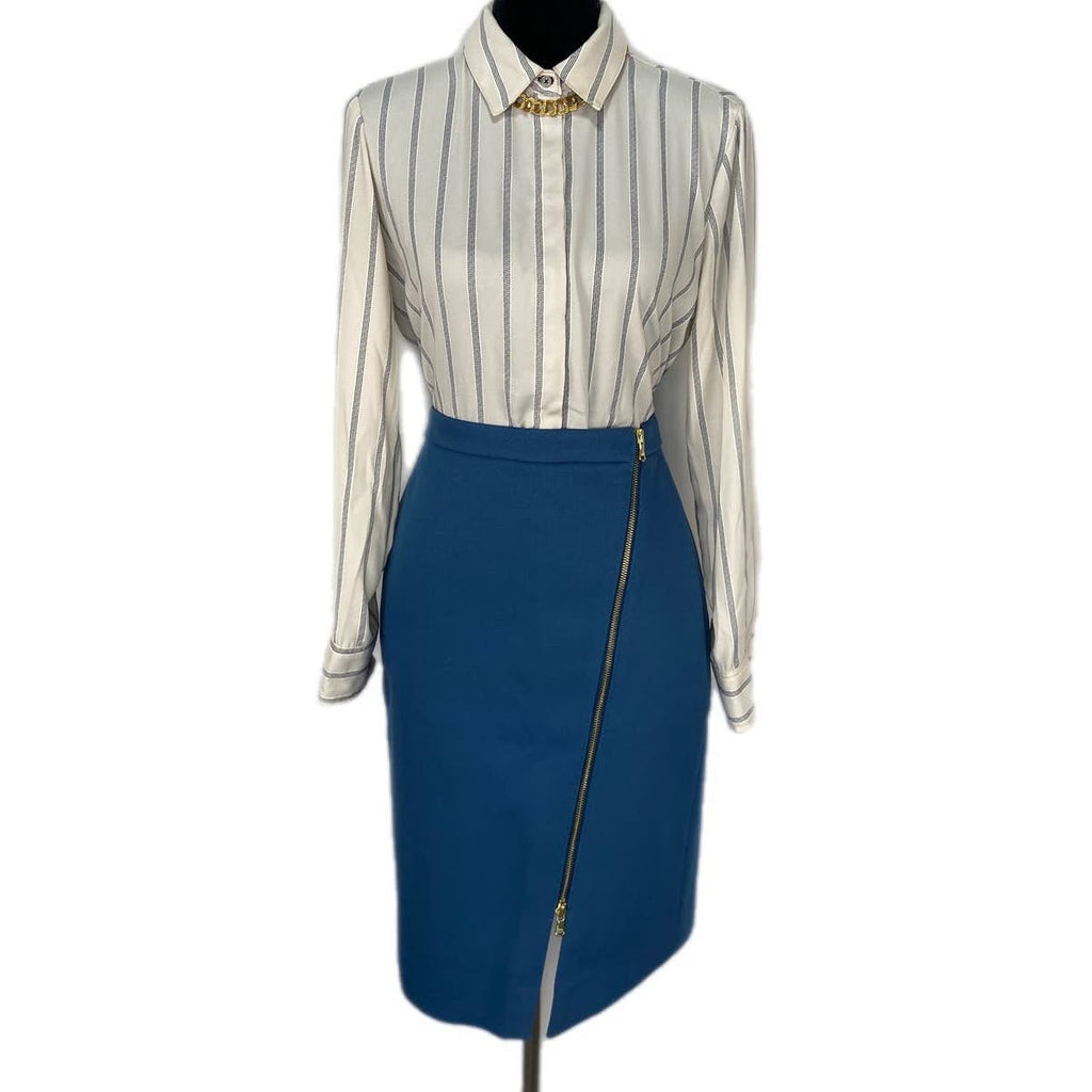 J. Crew Teal Office Wear Pencil Skirt Zipper Detail - Women's 4