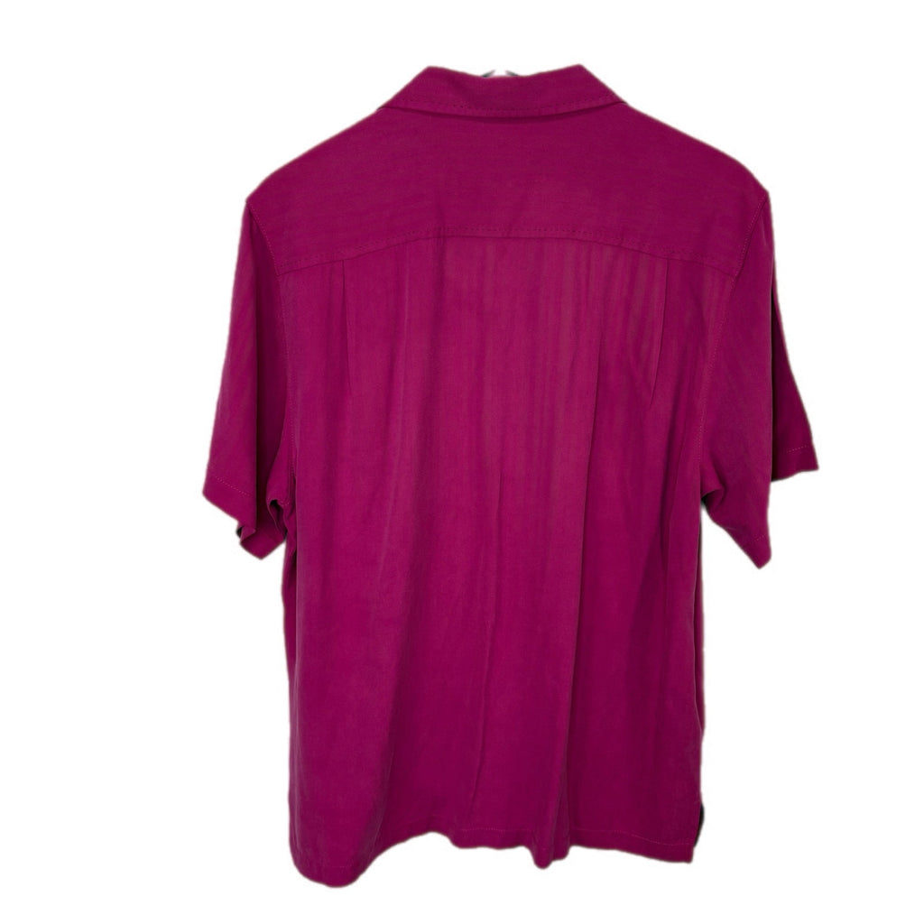 Tommy Bahama Fuchsia Pink Silk Short Sleeve Shirt - Men's Size M