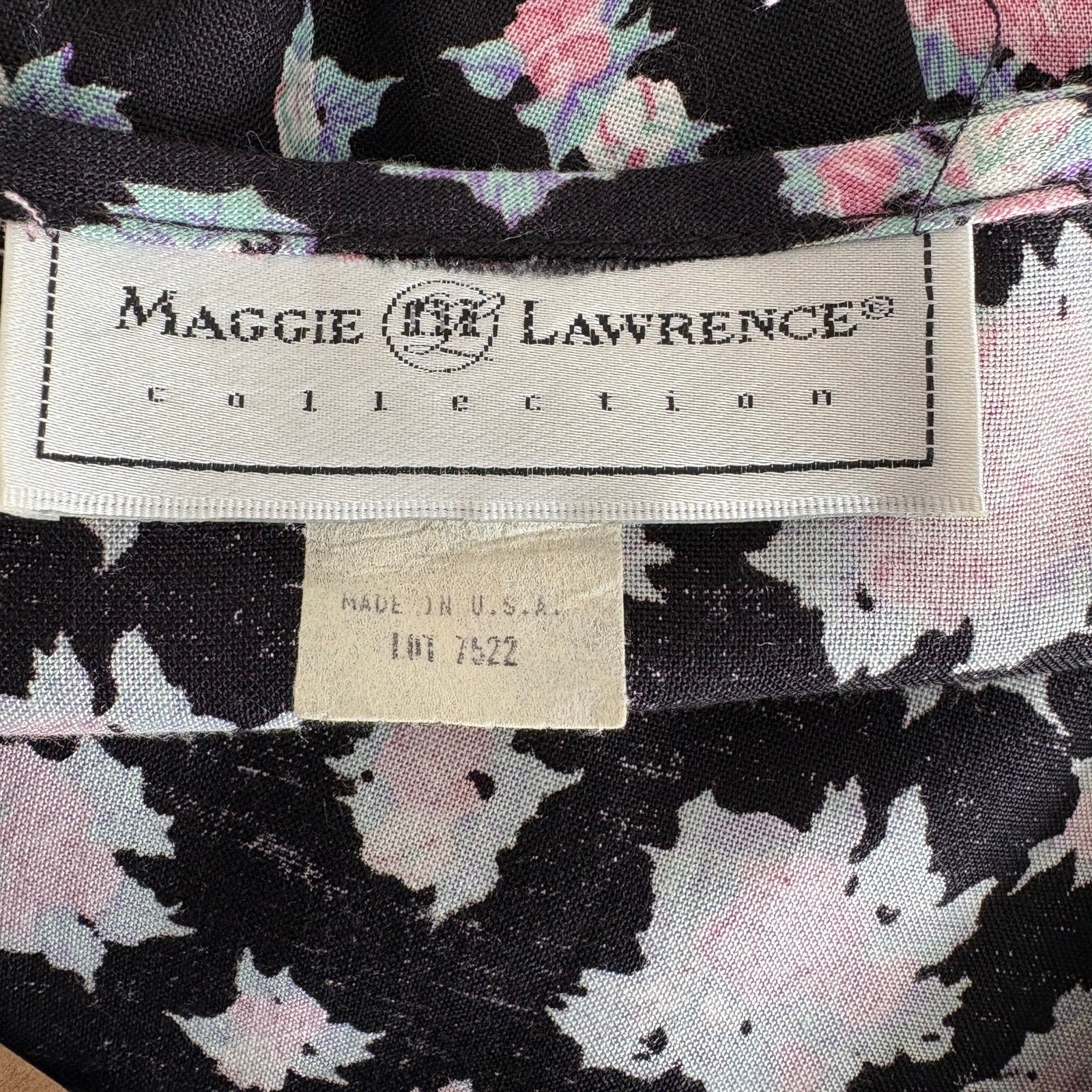 Vintage 90's Floral Big Collar Button Up Shirt Made in USA - Women's Size 14