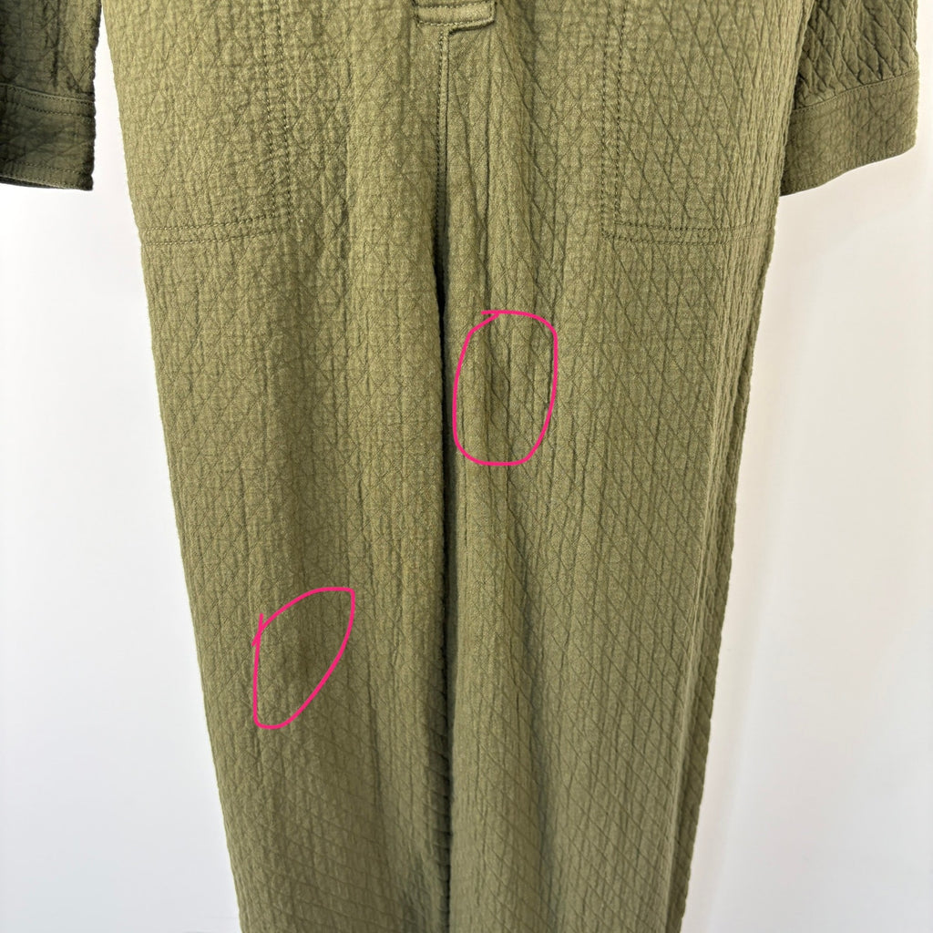 Madewell Green Quilted Long Sleeve Jumpsuit - Women's Size M