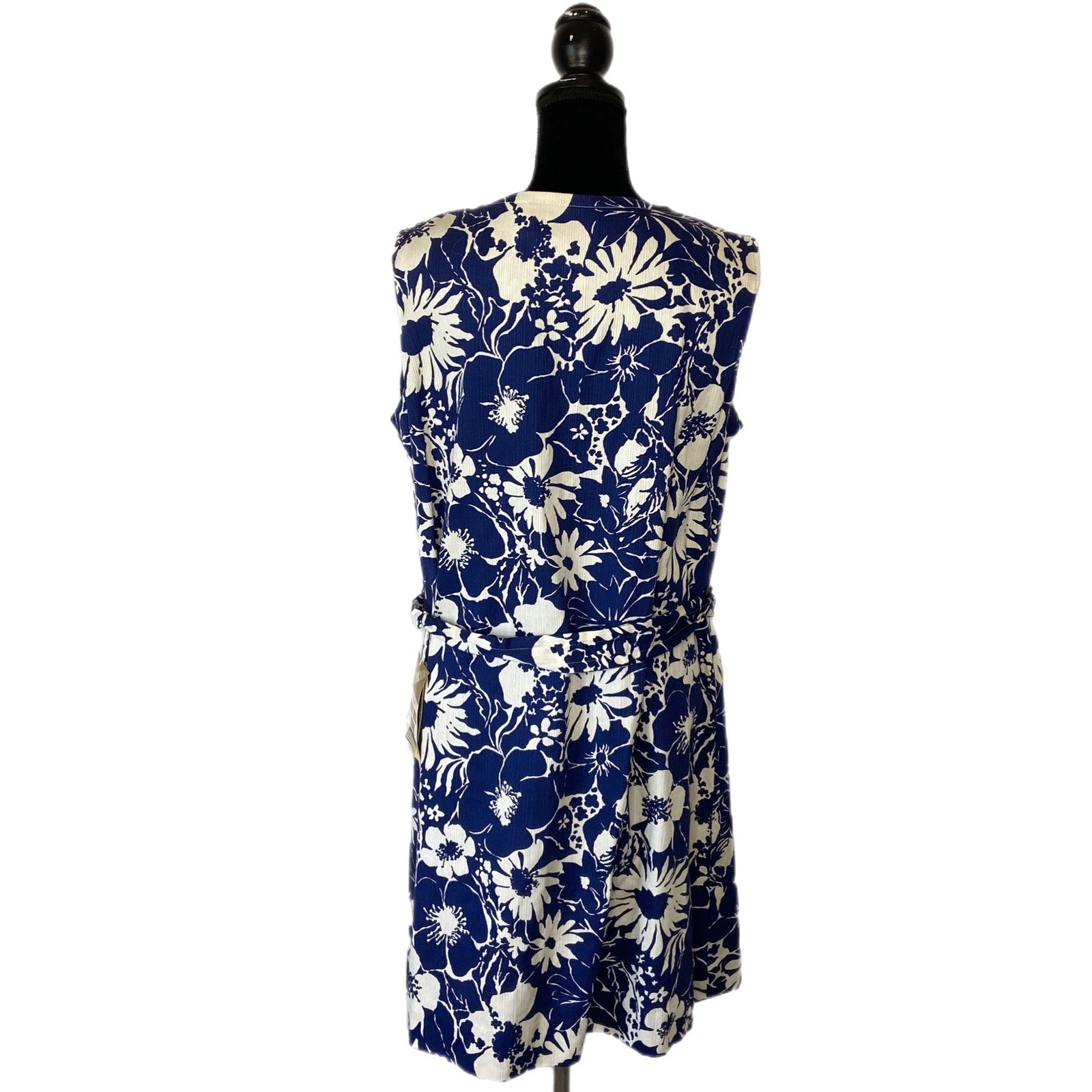 Vintage 60's Pat Perkins Floral Sleeveless Shirt Dress - Women's Plus Size 20.5