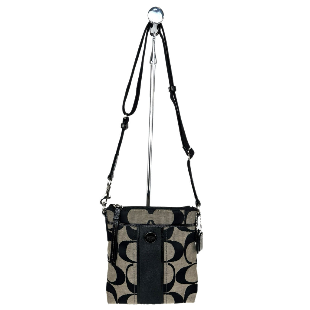 Coach Sutton Signature Swingpack Black Crossbody Purse