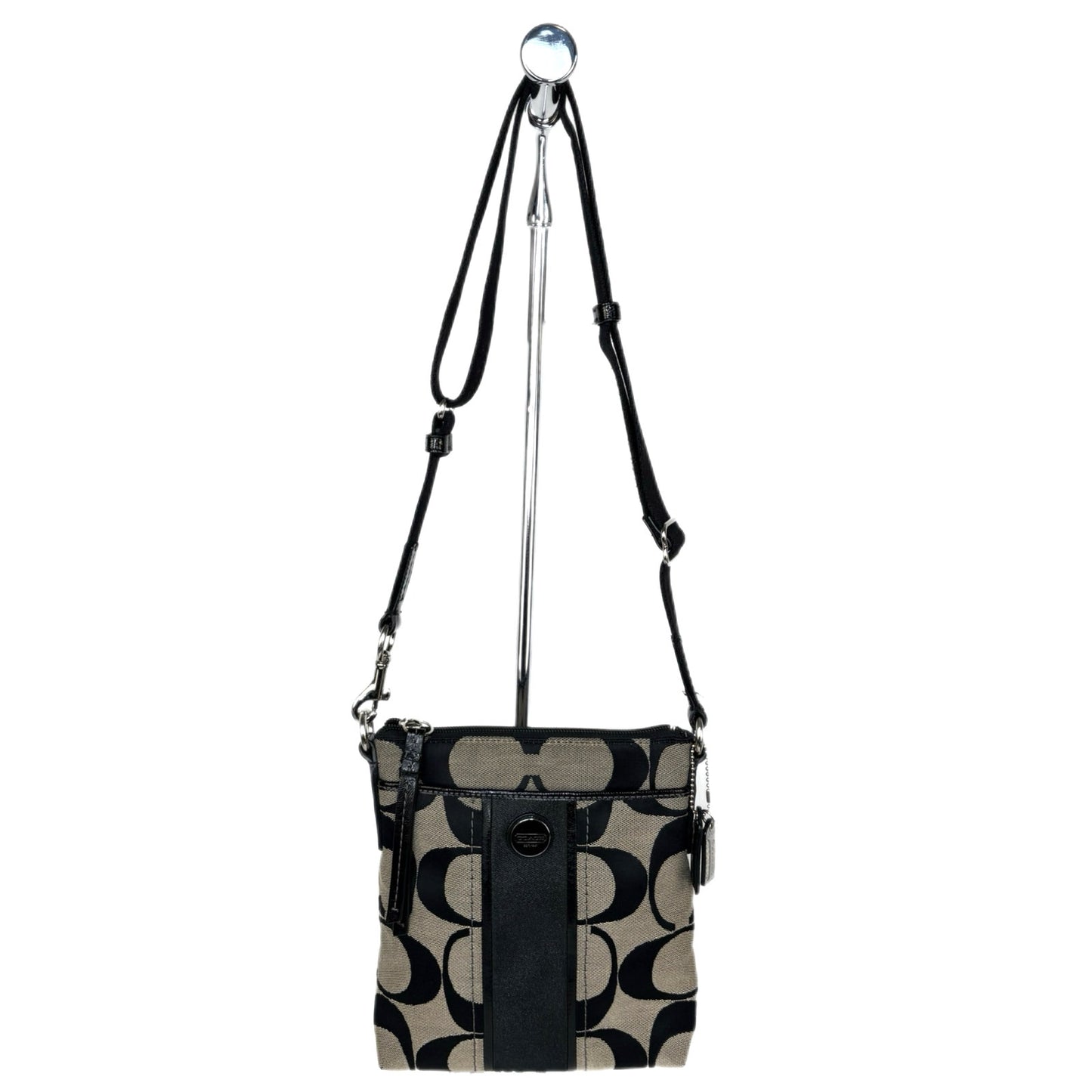 Coach Sutton Signature Swingpack Black Crossbody Purse