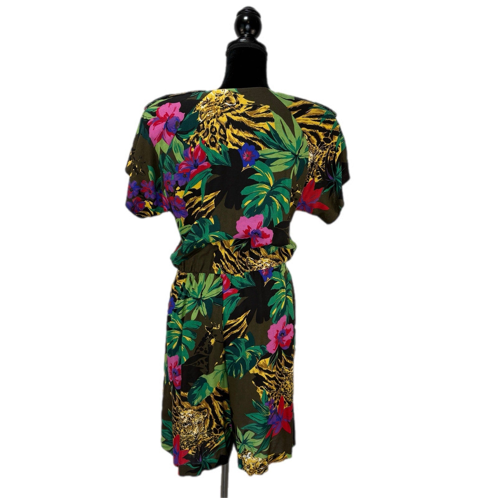 Vintage Jungle Print Romper Made in USA - Women's Size 12