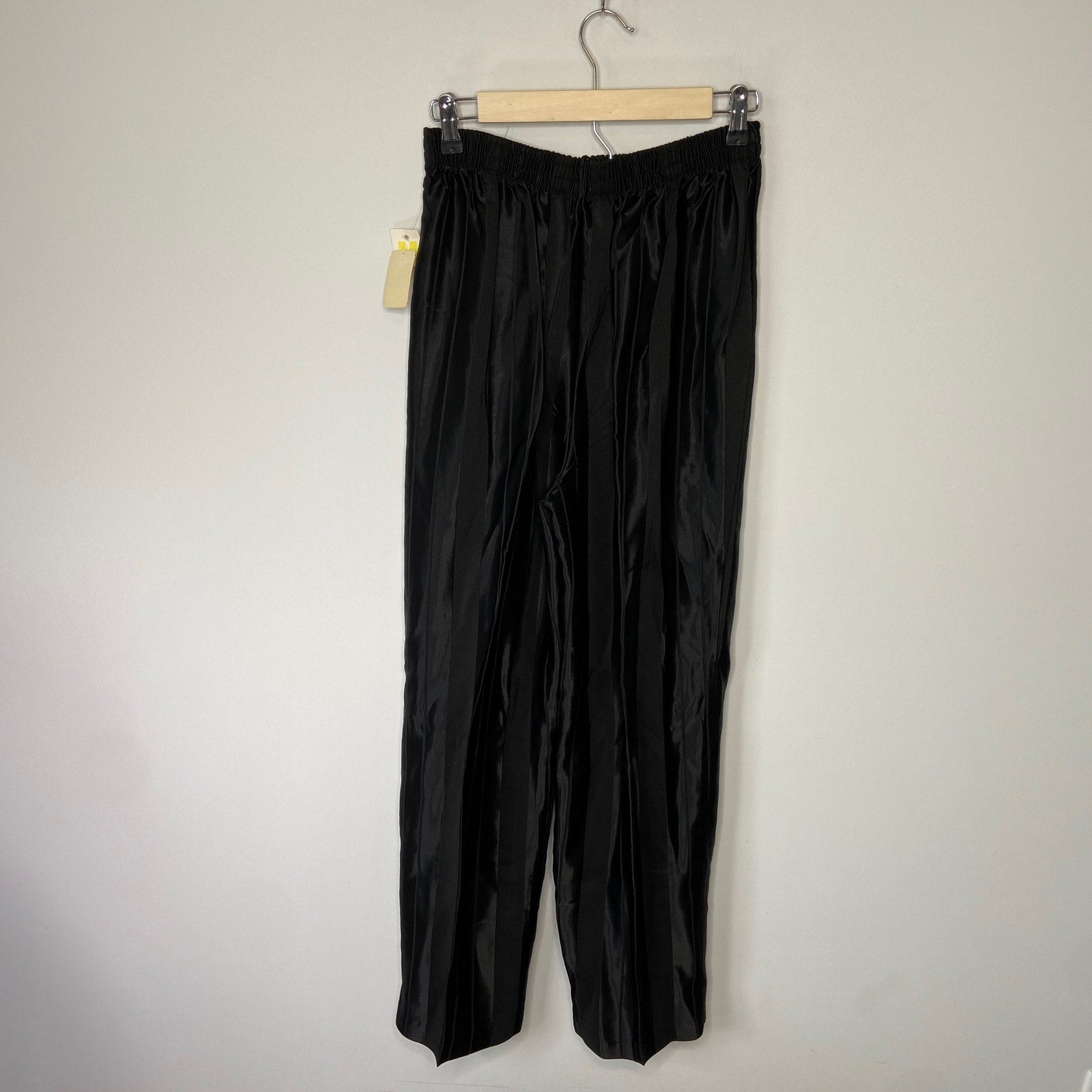 American Vintage Shiny Matte Stripe Black Stretch Waist Pants - Women's Size M