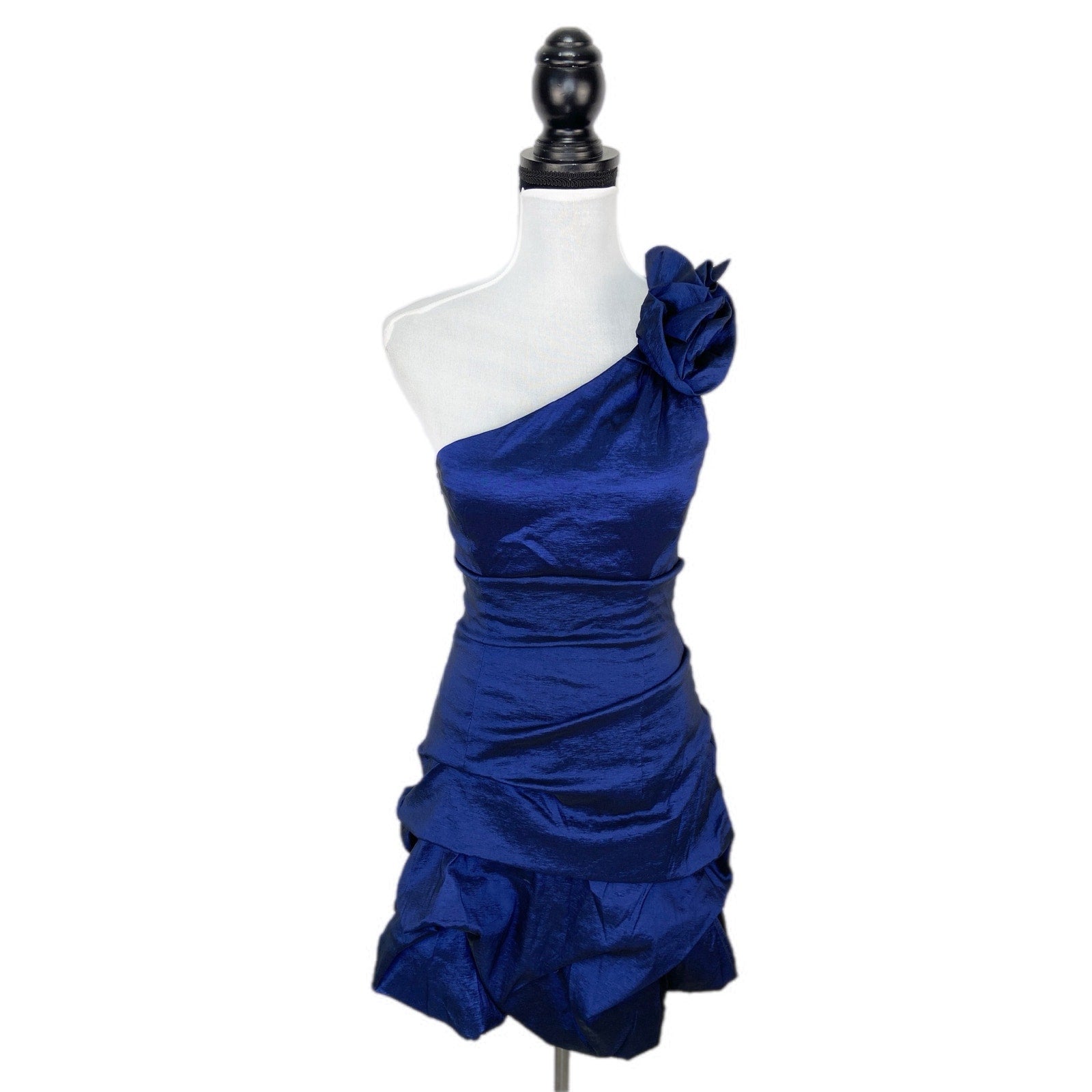 Vintage Jessica McClintock Blue Iridescent Short Formal Prom Dress - Women's 6